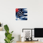 Stars of Liberty Poster uit de 4e Waterverf (Thuiskantoor)