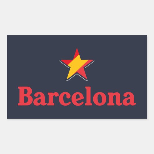 Stars of Spain – Barcelona Rechthoekige Sticker (Voorkant)