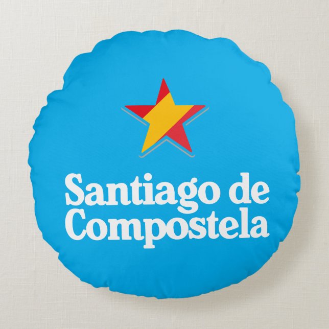 Stars of Spain – Santiago de Compostela Rond Kussen (Voorkant)