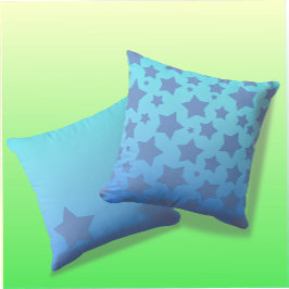 Stars op de achtergrond van Blue & Turquoise Ombre Kussen