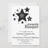 Stars op White Business Event Party Invite Kaart (Voorkant)