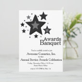 Stars op White Business Event Party Invite Kaart (Staand voorkant)