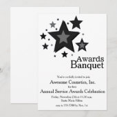 Stars op White Business Event Party Invite Kaart (Voorkant / Achterkant)