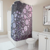 Stars orbs en cirkels abstract design canvasprin douchegordijn (In situ)