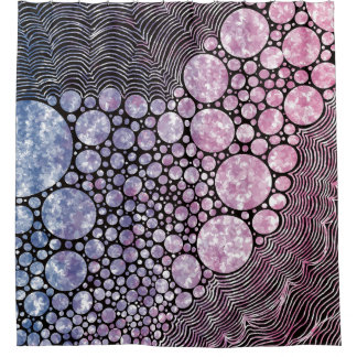 Stars orbs en cirkels abstract design canvasprin douchegordijn