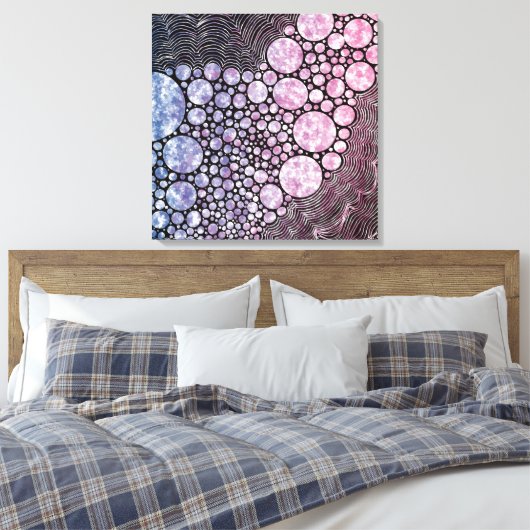 Stars orbs en cirkels abstract ontwerp canvas afdruk (Insitu (Slaapkamer))