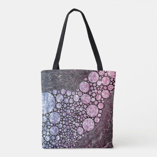 Stars orbs en cirkels abstract ontwerp tote bag (Achterkant)