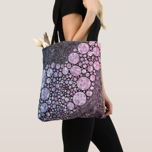 Stars orbs en cirkels abstract ontwerp tote bag