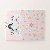 Stars over roze kinderen Puzzle Legpuzzel (Horizontaal)