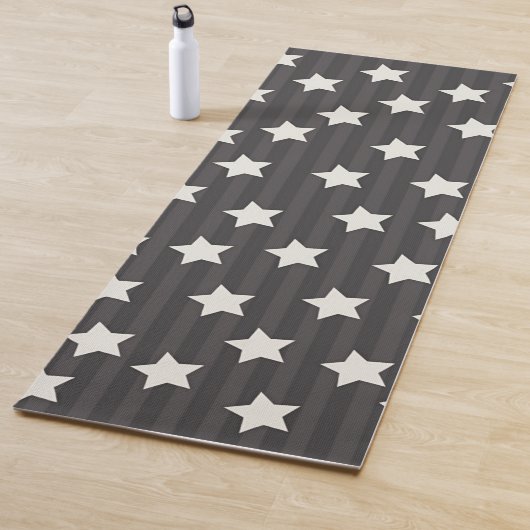 Stars Over Stripes Grijs Yogamat (In situ)