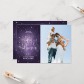  Stars Paarse Halloween-fotokaart Kaart (Voorkant / Achterkant in situ)