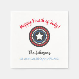 Stars Patriotic Fourth of Juli Paper Party Napkins Servet