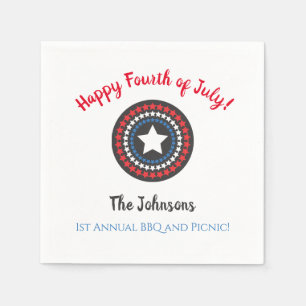 Stars Patriotic Fourth of Juli Paper Party Napkins Servet