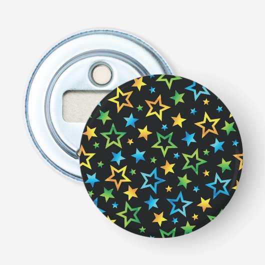 Stars patroon button flesopener (Voorkant)