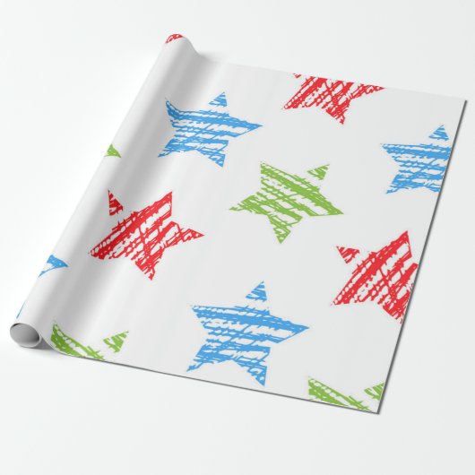Stars patroon cadeaupapier (Uitgerold)