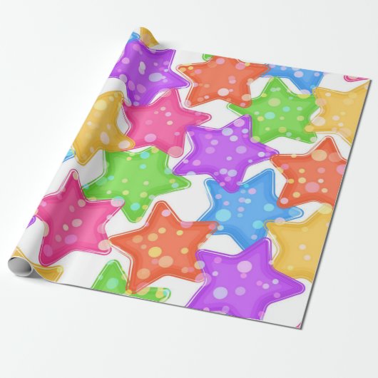 Stars patroon cadeaupapier (Uitgerold)