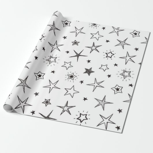 Stars patroon cadeaupapier (Uitgerold)