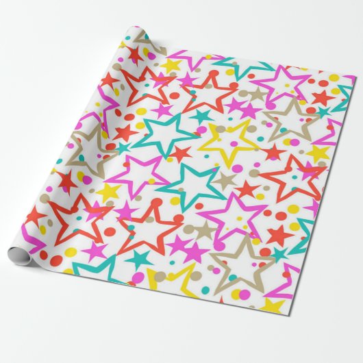 Stars patroon cadeaupapier (Uitgerold)
