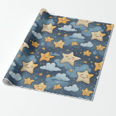 Stars patroon cadeaupapier (Uitgerold)