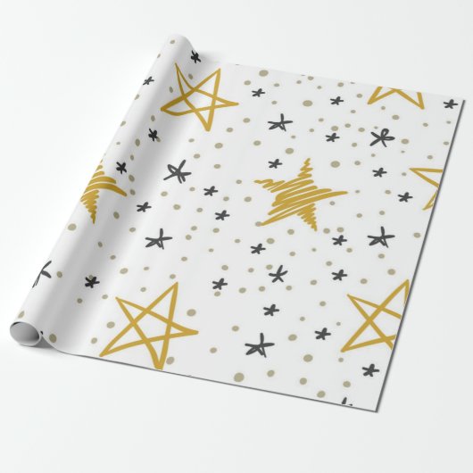 Stars patroon cadeaupapier (Uitgerold)