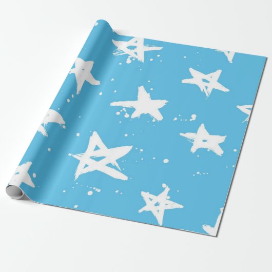Stars patroon cadeaupapier (Uitgerold)
