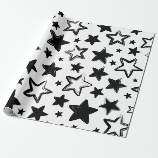 Stars patroon cadeaupapier (Uitgerold)