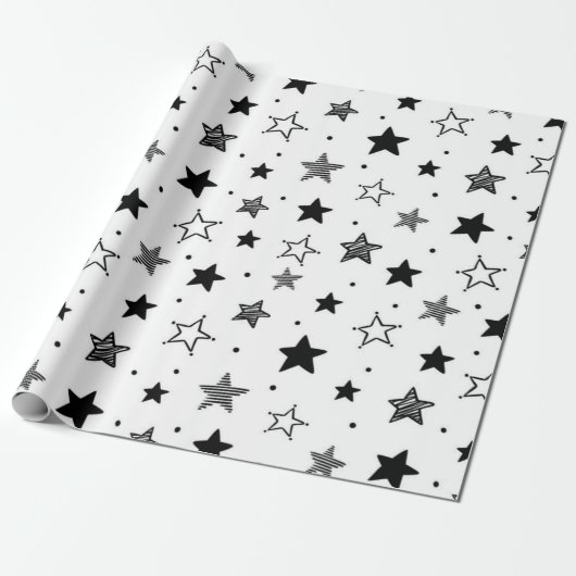 Stars patroon cadeaupapier (Uitgerold)