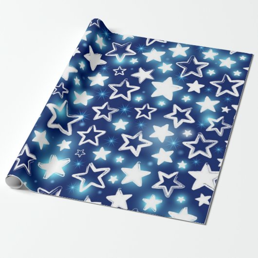 Stars patroon cadeaupapier (Uitgerold)