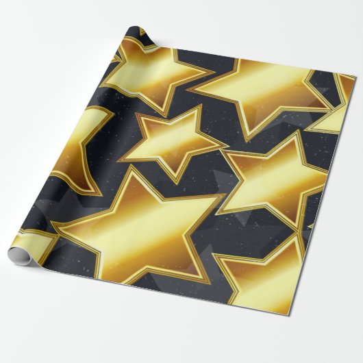 Stars patroon cadeaupapier (Uitgerold)