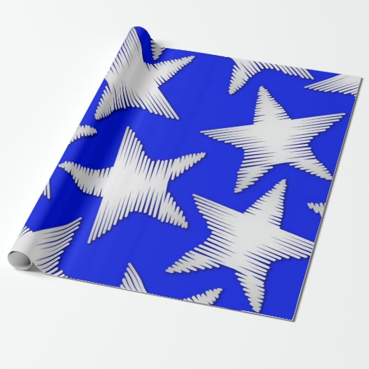 Stars patroon cadeaupapier (Uitgerold)