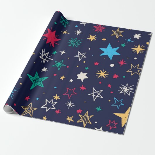 Stars patroon cadeaupapier (Uitgerold)