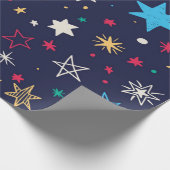 Stars patroon cadeaupapier (Hoek)