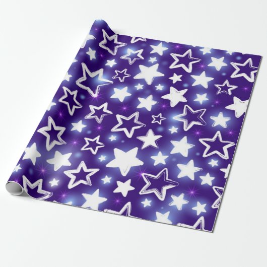 Stars patroon cadeaupapier (Uitgerold)