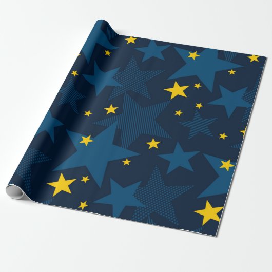 Stars patroon cadeaupapier (Uitgerold)