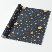 Stars patroon cadeaupapier (Uitgerold)