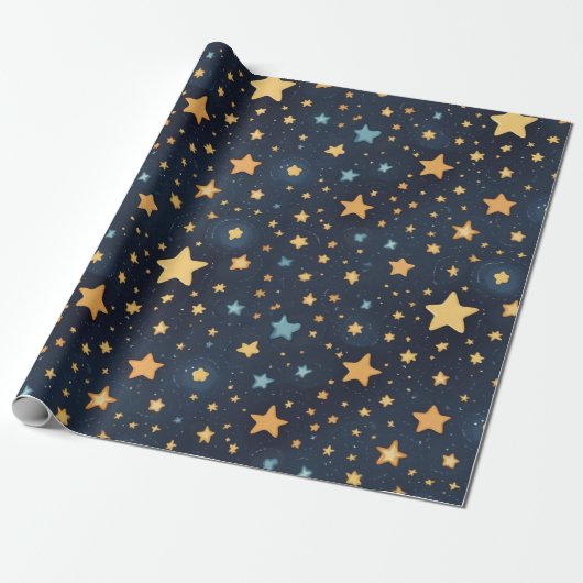 Stars patroon cadeaupapier (Uitgerold)