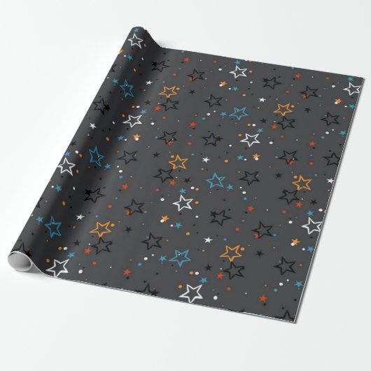 Stars patroon cadeaupapier (Uitgerold)