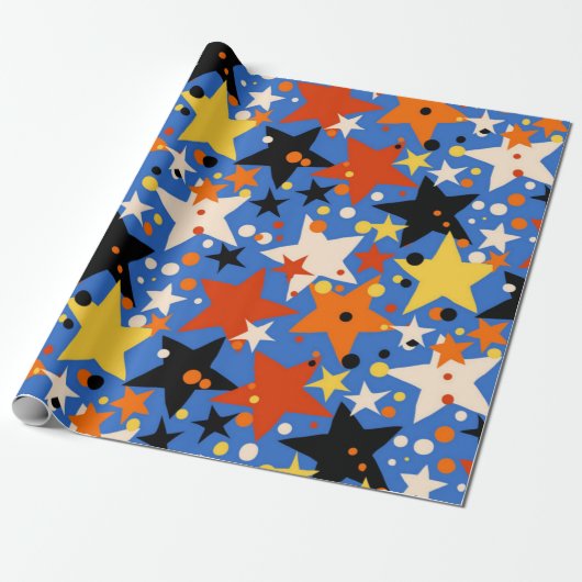 Stars patroon cadeaupapier (Uitgerold)
