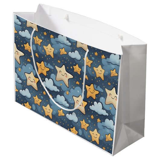 Stars patroon groot cadeauzakje (Achterkant Gekanteld)