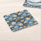 Stars patroon kartonnen onderzetters (Schuin)