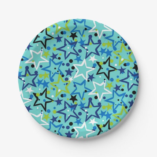 Stars patroon papieren bordje (Voorkant)
