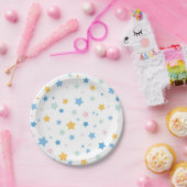 Stars patroon papieren bordje (Feest)