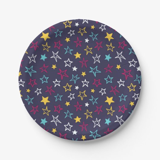 Stars patroon papieren bordje (Voorkant)