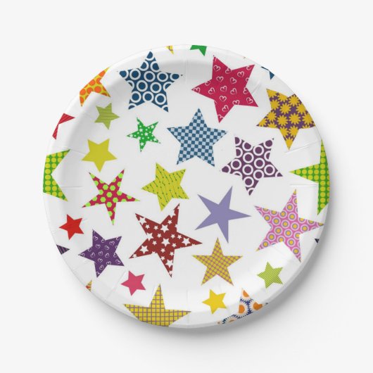 Stars patroon papieren bordje (Voorkant)