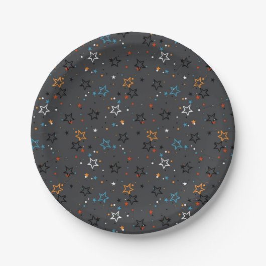 Stars patroon papieren bordje (Voorkant)