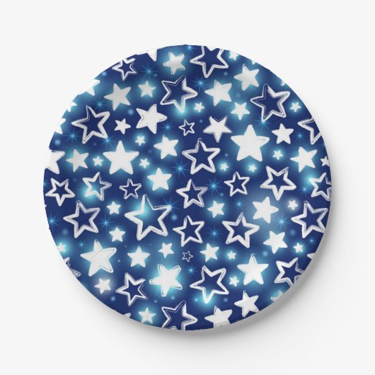 Stars patroon papieren bordje (Voorkant)