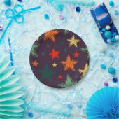 Stars patroon papieren bordje (Feest)
