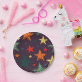 Stars patroon papieren bordje (Feest)