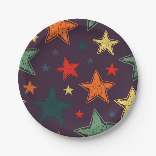 Stars patroon papieren bordje (Voorkant)