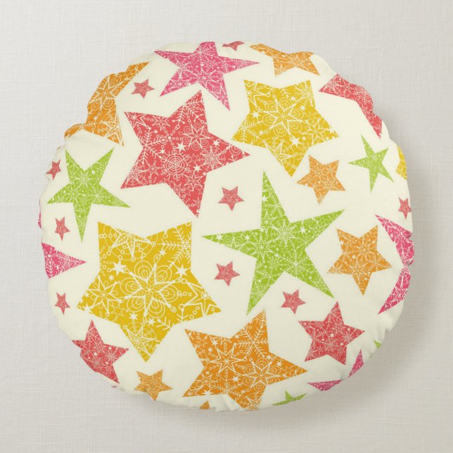 Stars patroon rond kussen (Voorkant)